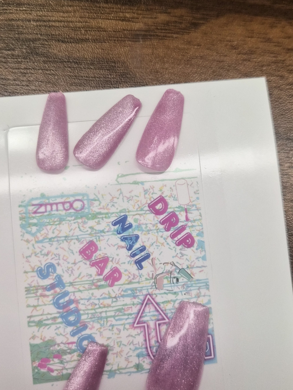 Pink Shimmer Press-On Nail Set